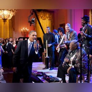 8x10 Barrack Obama Red, White and Blues concert Black History Month Photo